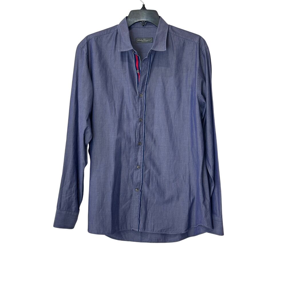 Classic Men's Long-Sleeve Button-Down Shirt - Blue